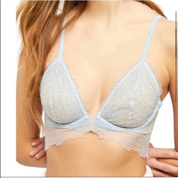 Free People Lucia Underwire Bra Blue New - Picture 3 of 5
